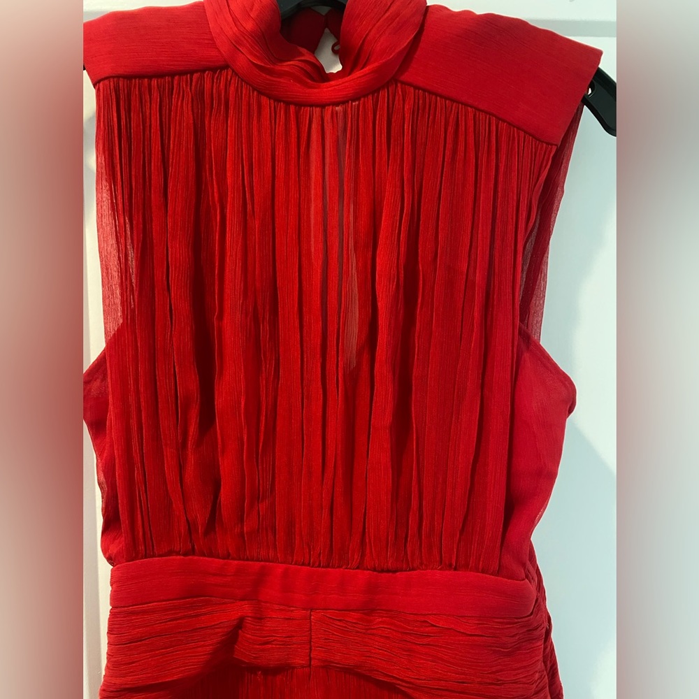 SHONA JOY LÈONIE HIGH NECK MIDI DRESS SCARLETT 2022 Fall Season - Picture 7 of 7